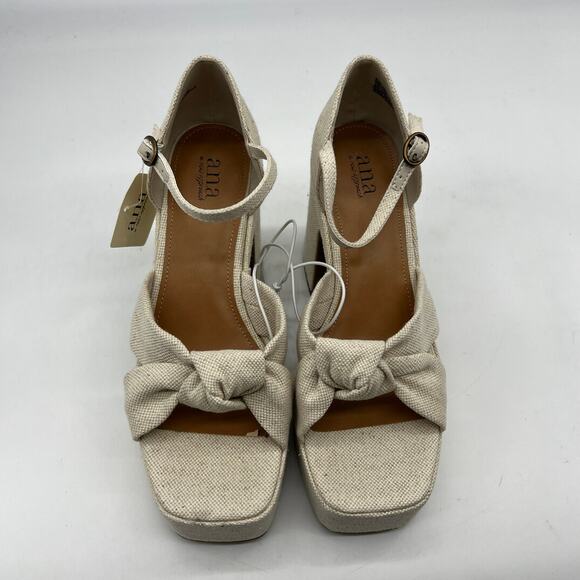 a.n.a Womens Holland Heeled Sandals Cream Platform Size 8.5M - Picture 2 of 13